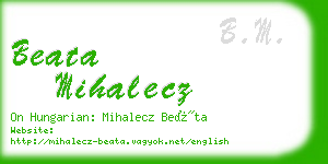beata mihalecz business card